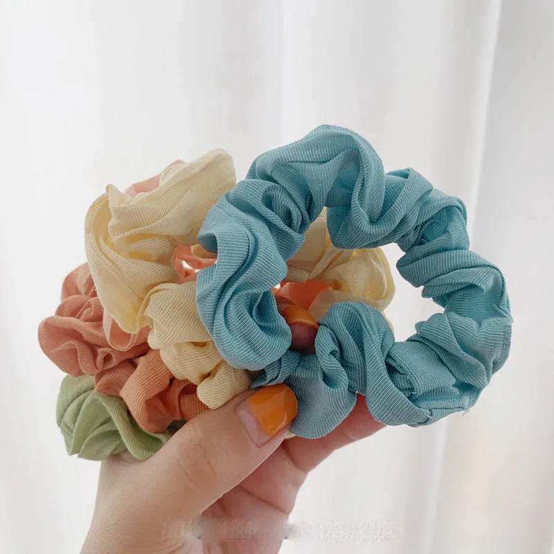 Небольшая веревка для волос карамельных цветов однотонное тканевое кольцо