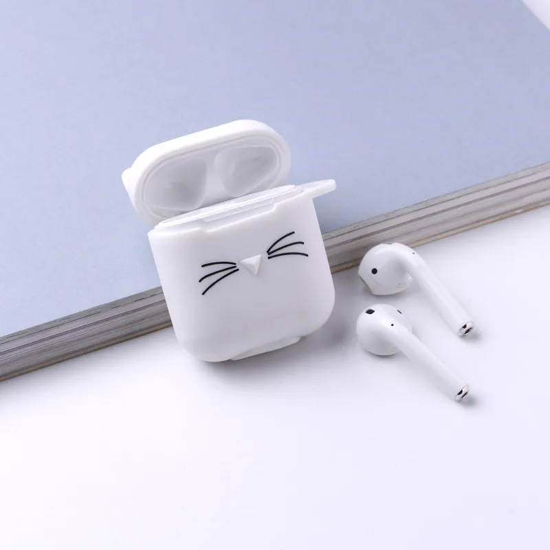 White Модные милые сердцу чехол для пар для Airpods Чехол Жесткий PC Беспроводной Bluetooth наушники чехол Крышка Аксессуары для наушников - Цвет: White