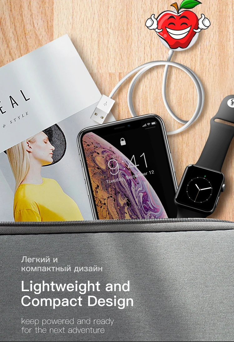 Беспроводные Часы Зарядное устройство для наручных часов iWatch серии 1/2/3/4 Зарядка через usb Apple Watch Портативный Магнитный Беспроводной Быстрый кабель для зарядки