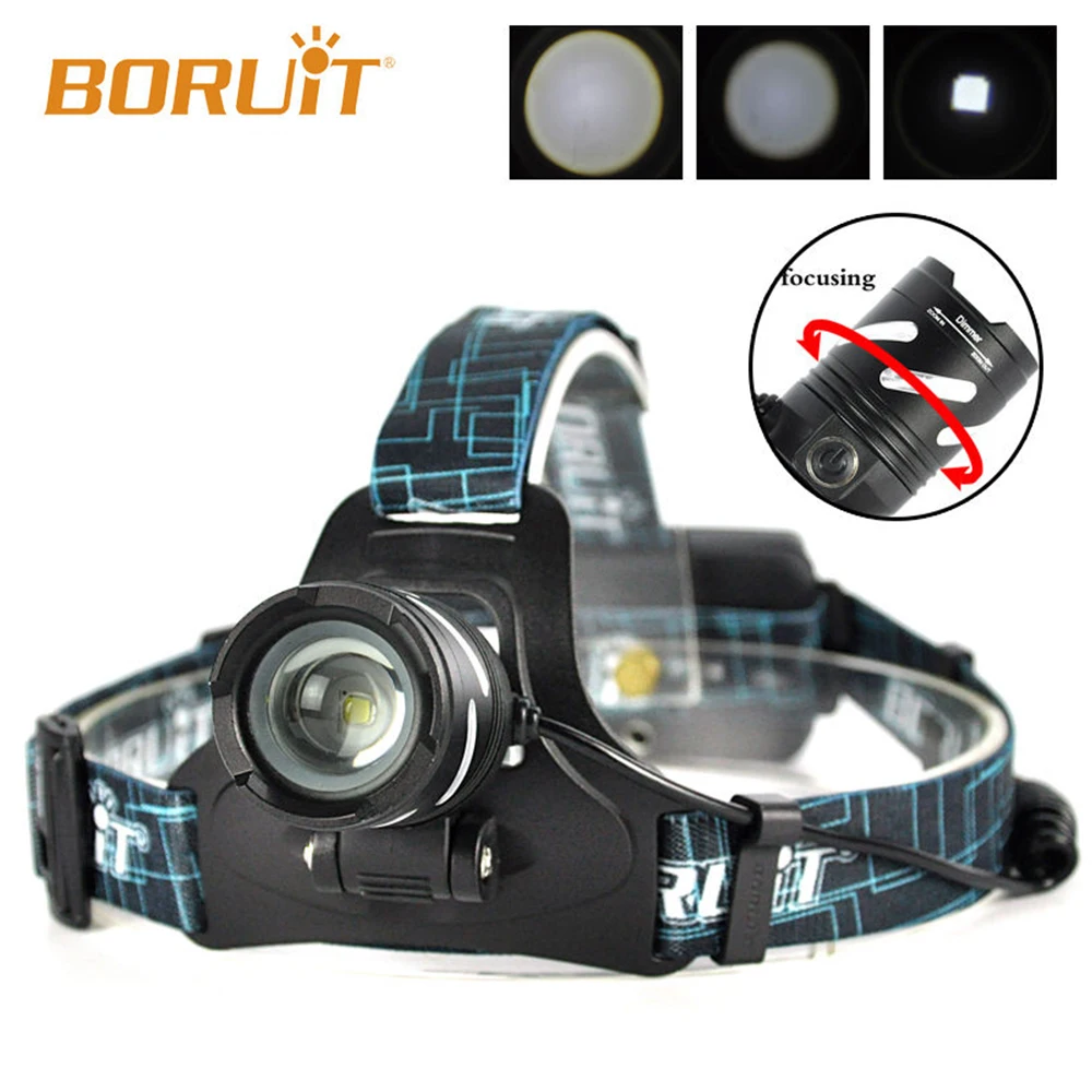 

BORUiT B9 XP-G2 AAA/18650 Zoomable SOS Alarm LED Head Flashlight Torch Waterproof Head Lantern Lamp Camping RED Headlamp
