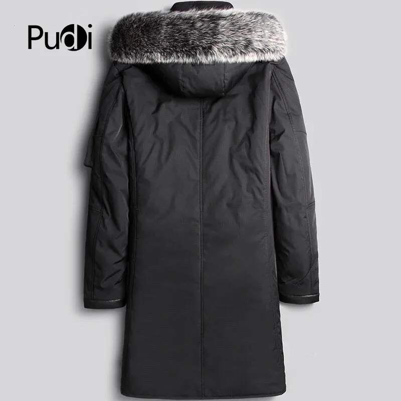 PUDI MT8121 Мужская Новая модная шерстяная Меховая куртка модная осенне-зимняя повседневная верхняя одежда с лисьим воротником