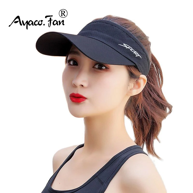 Summer Women Breathable Air Sun Hats Quick-dry Visor UV Protection Top Empty Solid Men Sports Tennis Golf Running Sunscreen Cap