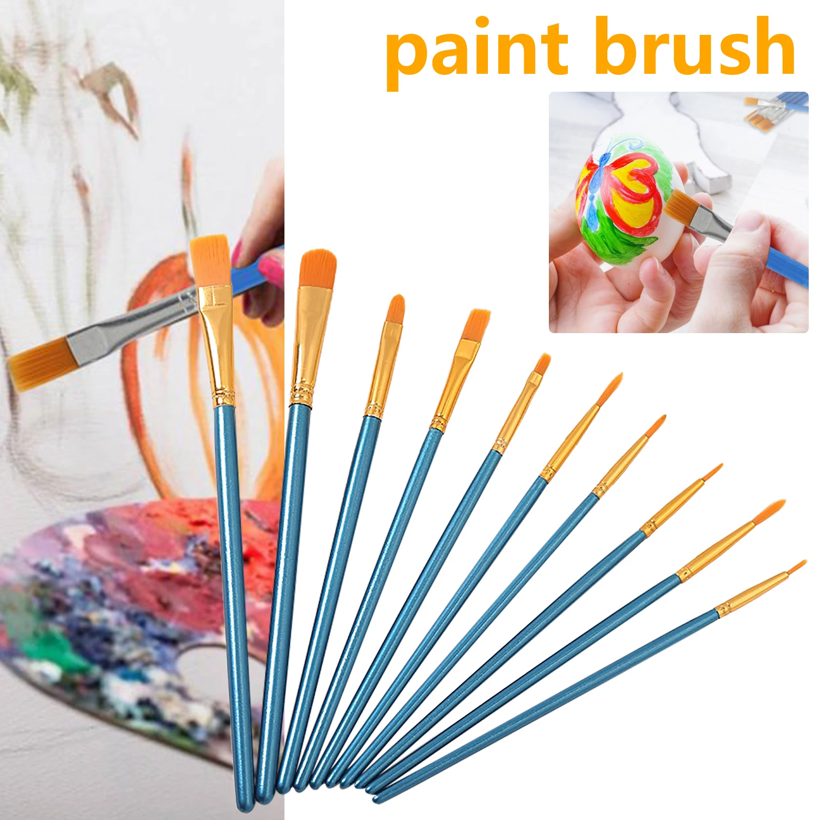 

10Pcs Nylon Paint Brushes Set for Drawing Painting Acrylic Watercolor Professional Art Supplies