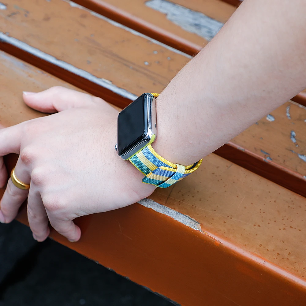 Нейлоновый ремешок для Apple Watch 44 мм 40 iWatch 38 42 спортивный тканевый браслет часов watch