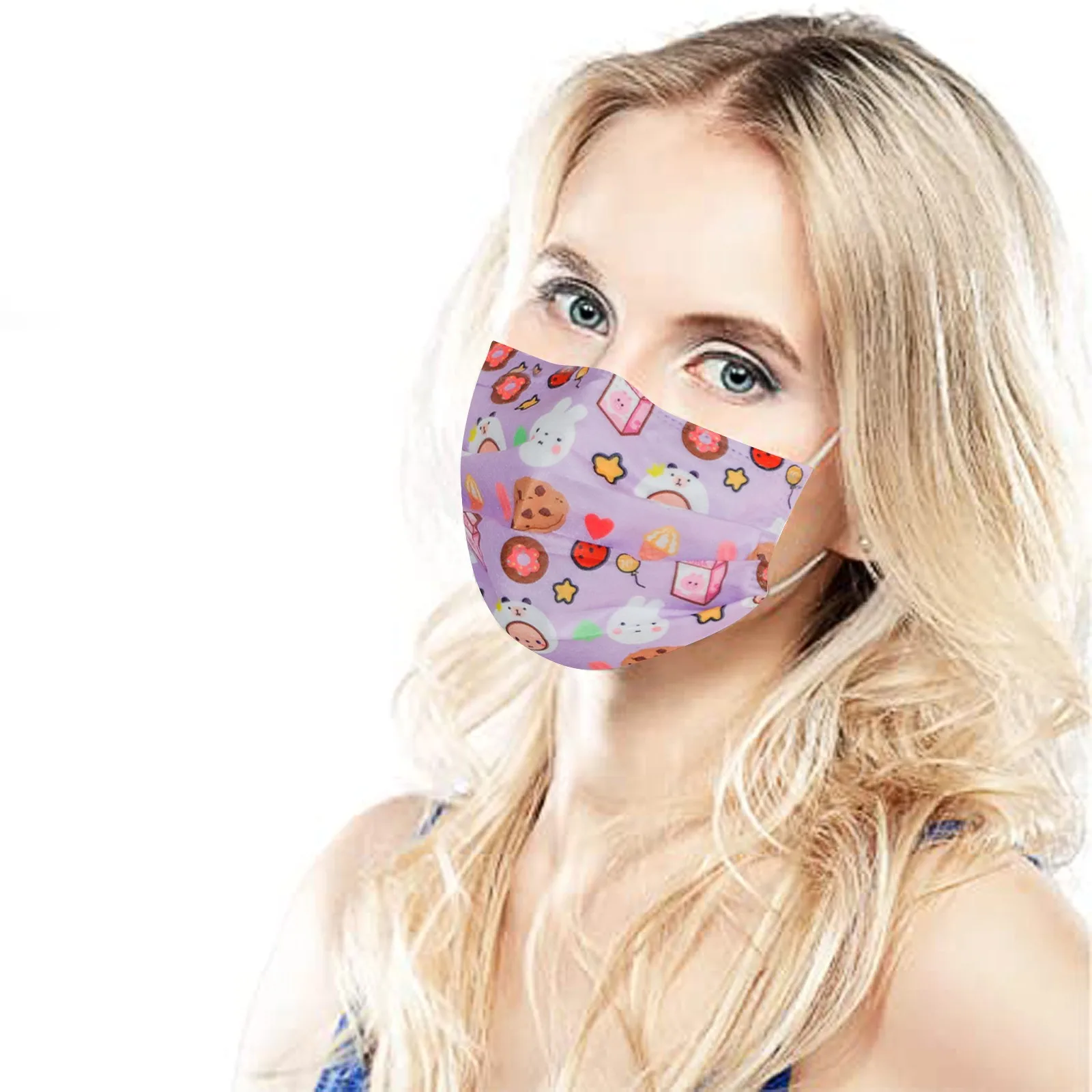 Милая одноразовая маска для лица взрослых с мультяшным рисунком роскошный