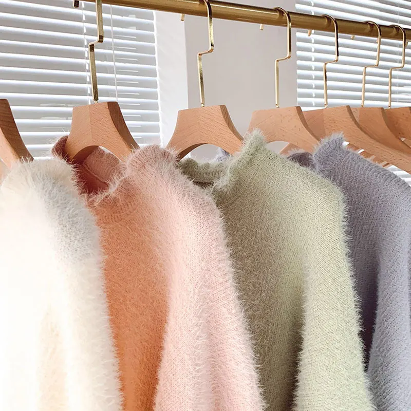 DISIMAN осенние и зимние корейские вязаные свободные пушистые женские свитера