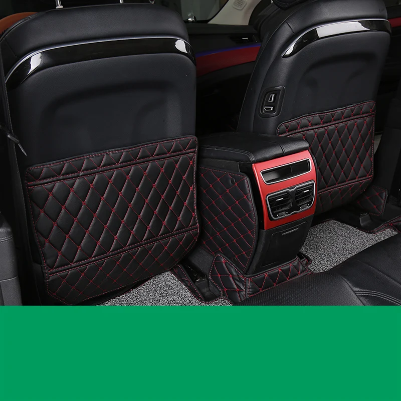 

lsrtw2017 fiber leather car seat anti-kick mat for geely emgrand GT 2014 2015 2016 2017 2018 2019