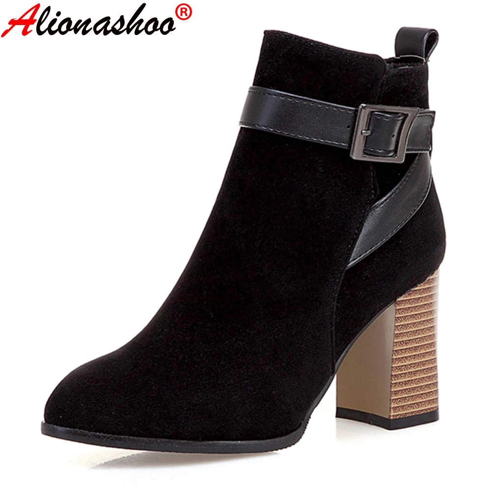 Сапоги для женщин 2021 Новинка в стиле пэчворк на высоком квадратном каблуке