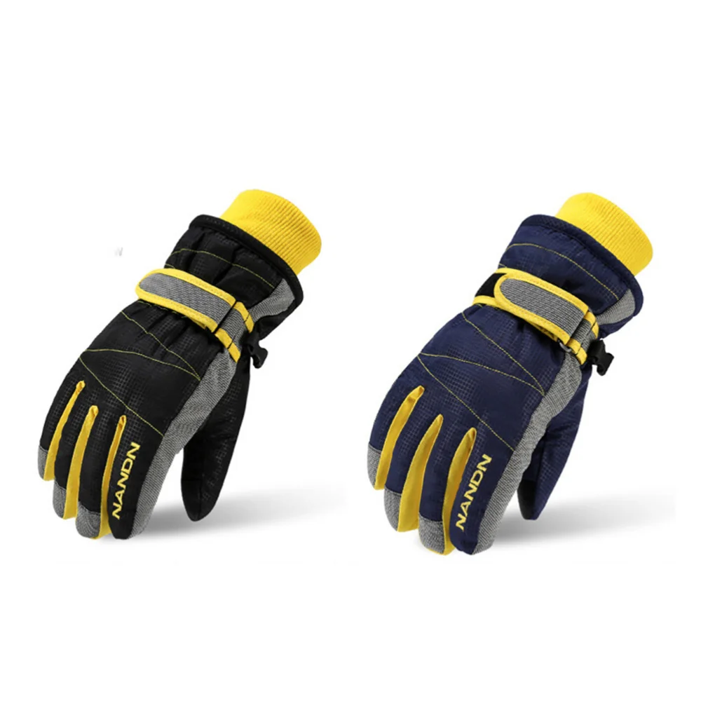 

1 Pair Winter Ski Cycling Waterproof Windproof Warm (Black + Yellow XL)