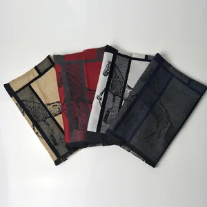 Зимний мужской шарф из искусственной кашемира без коробки, длинный жаккардовый шарф с лошадью, двусторонний теплый шарф, подарок отцу