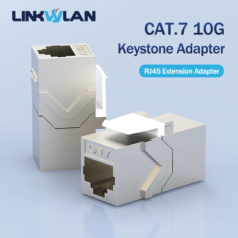 

10G Cat7 C6A RJ45 Inline Coupler Shielded Female Keystone Adapter Straight Through Connector Suitable For Blank Patch Panel
