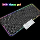 Коврик для мыши Xgz, черный, с несколькими решетками, RGB-подсветка, мини-коврик для мыши, аксессуары для геймеров, размер Xxl, очень большой