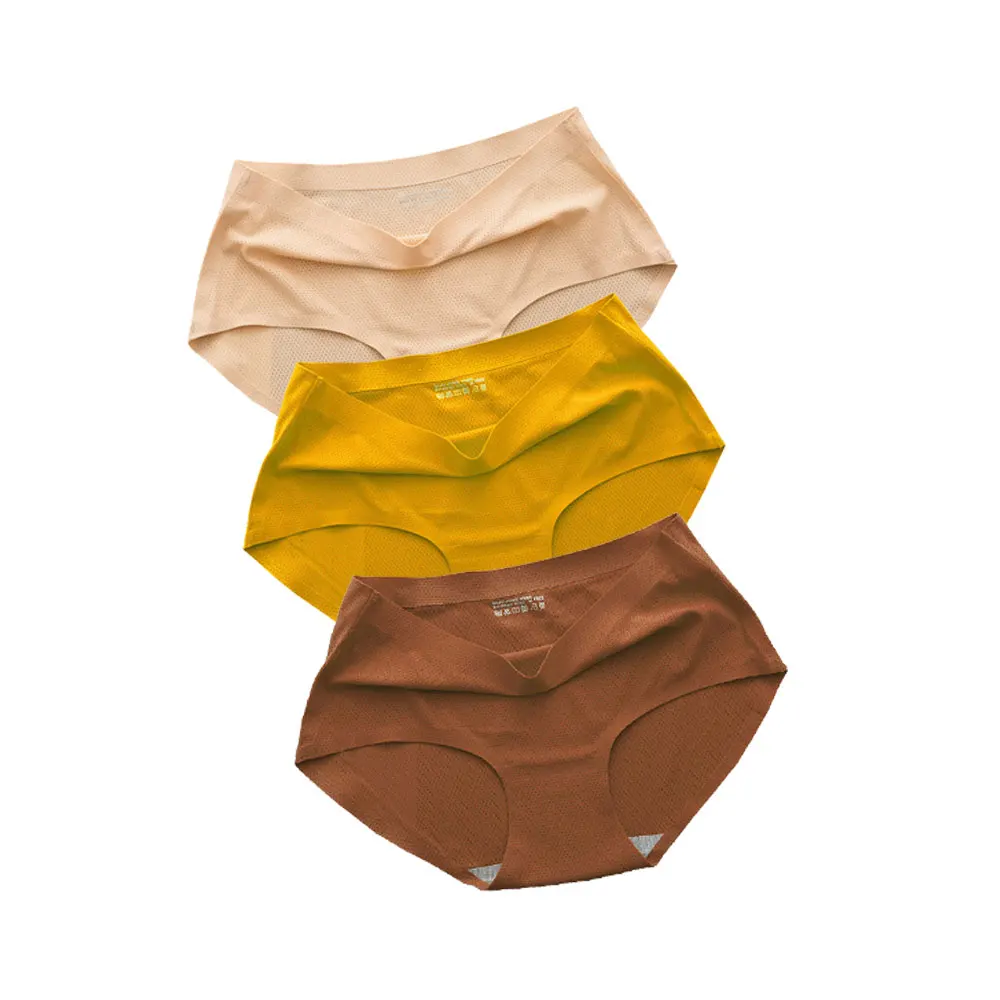 

3Pcs/Lot Sexy Women's Plue Size Panties Sets Underwear Seamless Comfortable Underpants Mid Waist Female Briefs Lady Lingerie