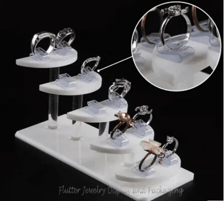 

Newest 5-Layer Acrylic Ring Display Stand Ring Holder Jewelry Showing Rack Shelf Props Ring Display Showcase
