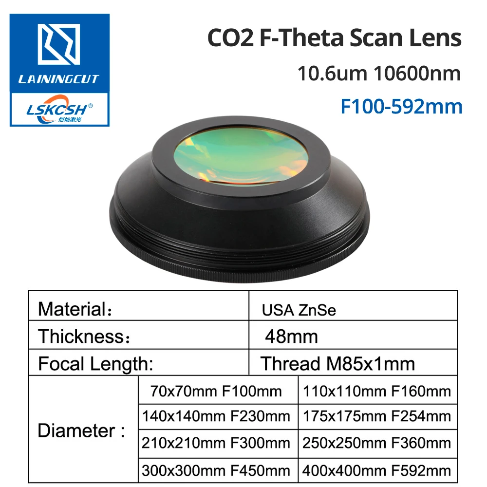 Объектив для сканирования Co2 F-theta полевой объектив 10 6 мкм 10600 нм 50x50-600x600