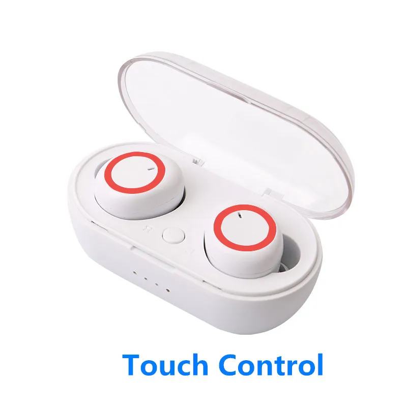 white-touch control M2 TWS Bluetooth 5,0 наушники сенсорное управление беспроводные наушники Бас-гарнитура для Xiaomi iPhone samsung iPad телефон наушники - Цвет: white-touch control