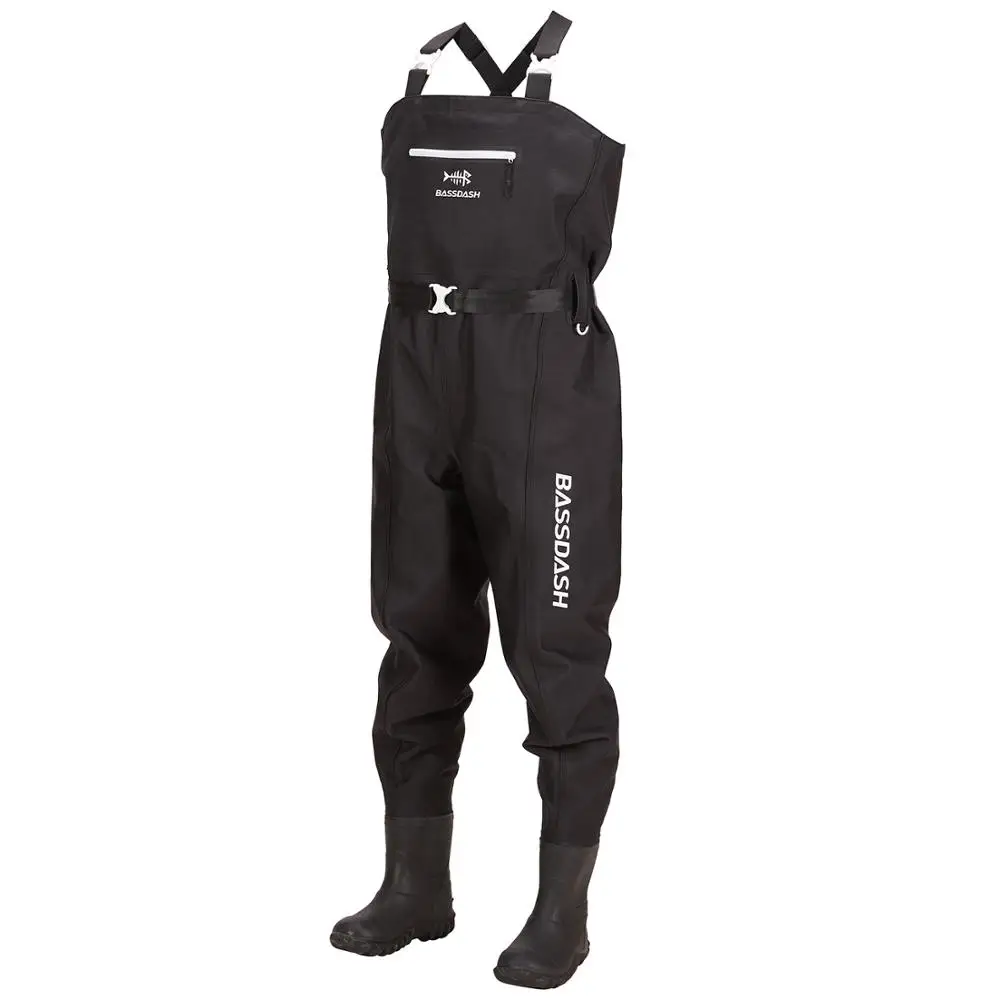 

3D Boot Foot Game Wader Ultra High Strength Black Plaid Nylon PVC Fishing Hunting Chest Waders for Men in 7 Sizes