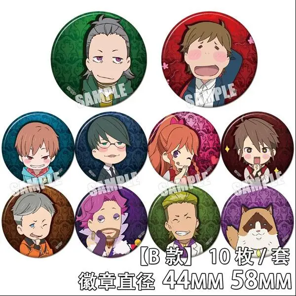 Аниме Шерлок · Холмс ДЖОН Х. Ватсон Джеймс Мори фигурка 4703 значки круглая брошь