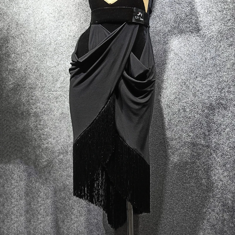 Женская короткая юбка с бахромой для латиноамериканских танцев модель VDB1113 на