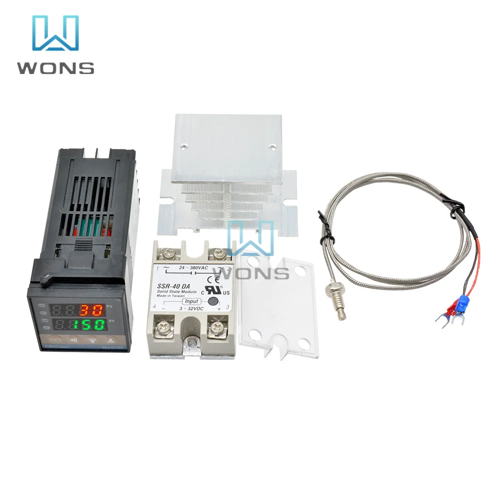 

100-240VAC REX-C100 PID Intelligent Temperature Controller Universal/K Type REX C100 Thermostat SSR Relay Output