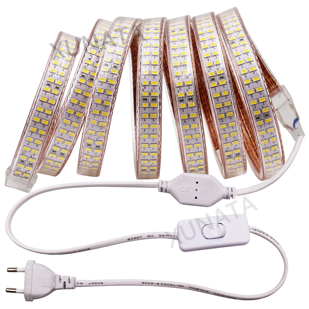 220V 110V Светодиодные ленты светильник 5730 240 светодиодов/м двойной ряд