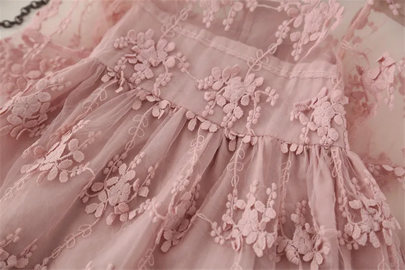 Одежда для маленьких девочек Детские платья кружевное платье с цветочным