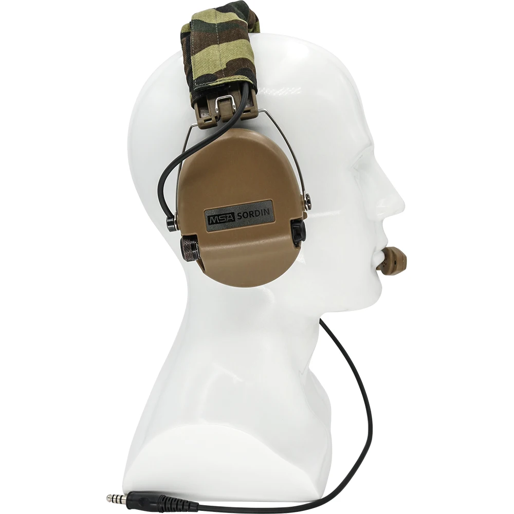 Tactical Airsoft Sordin Headset Hunting Shooting Headphone Military Pickup Noise Reduction Hear protection Earmuff+U94 2 Pin ptt