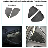 for tesla model 3 2017 2022 stainless black frontrear door car roof audio speaker cover trim