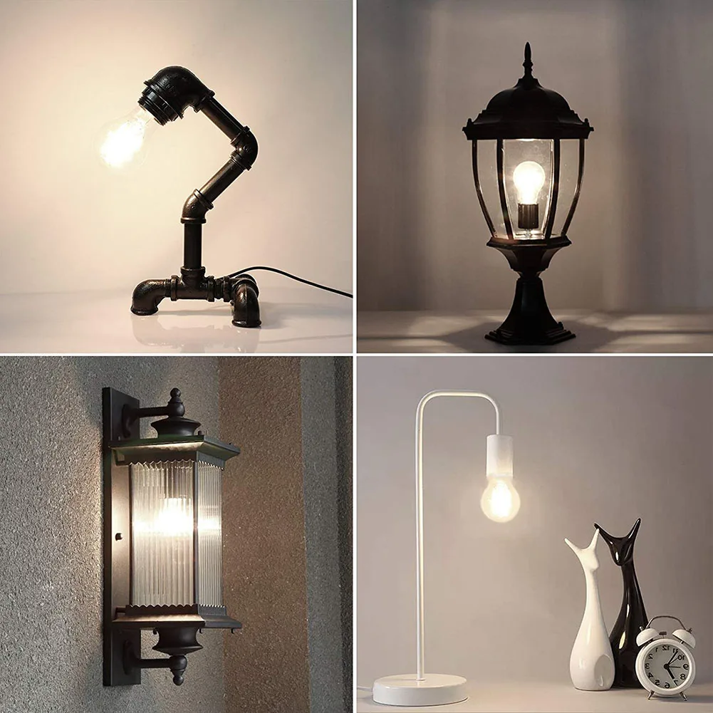 

Newest 4pcs 10W E27 LED Vintage Filaments Light Bulb A60 Classic Bulbs Warm White 2700K Antique Lamp