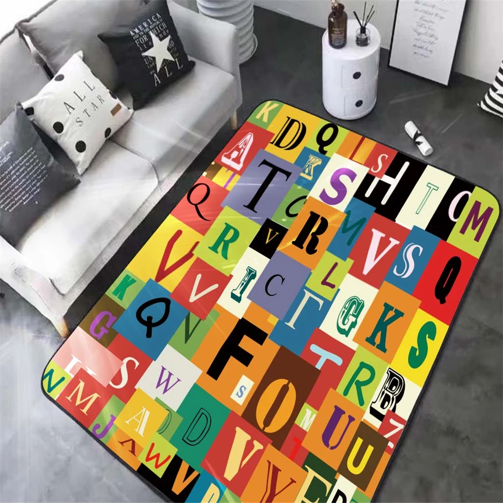 Мультяшные цветные ковры с алфавитом декор для детской комнаты игровой коврик