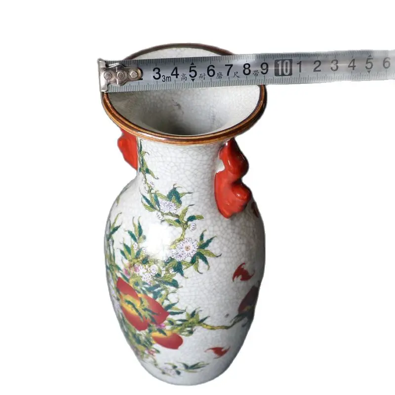 Античный Фарфор Jingdezhen трещина долговечность персиковая фигура ваза украшение