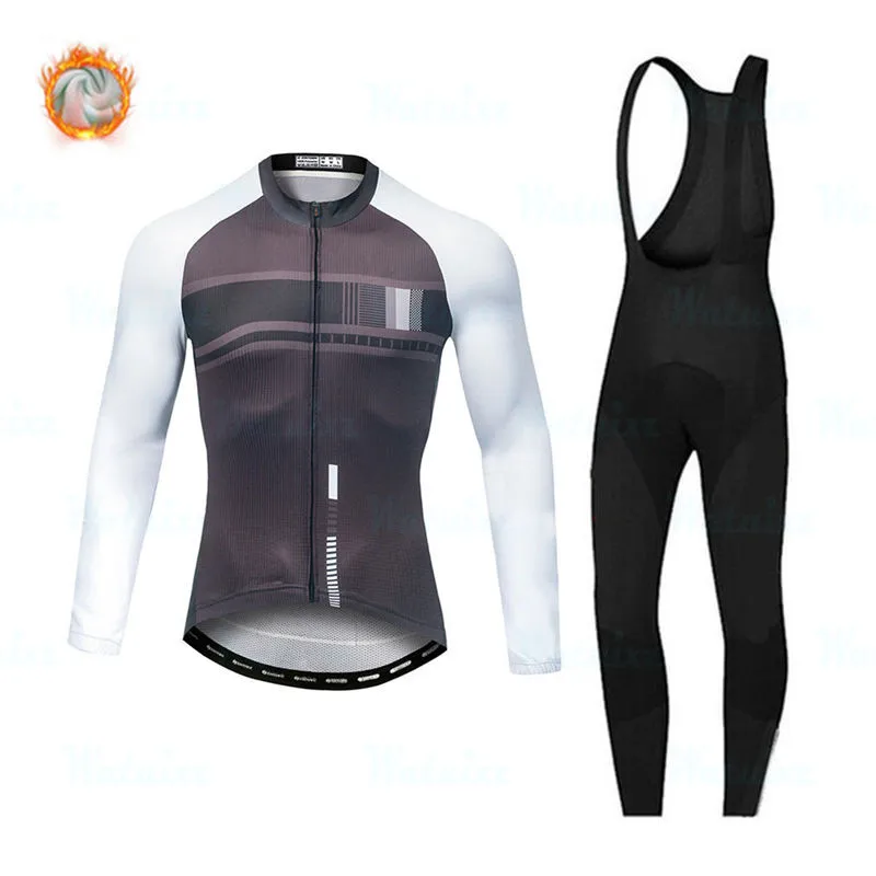 cycling jersey set 3 Зимняя одежда для велоспорта, толстовка с длинным рукавом, очень геотермальный жилет, зимняя велосипедная форма - Цвет: cycling jersey set 3