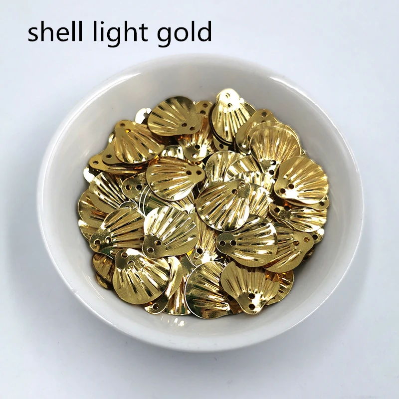 light gold 11 г/лот 13 мм оболочка ПВХ свободные блестки шитье ремесло Блестки для свадебного украшения одежды платье колпачки для обуви DIY аксессуар - Цвет: light gold