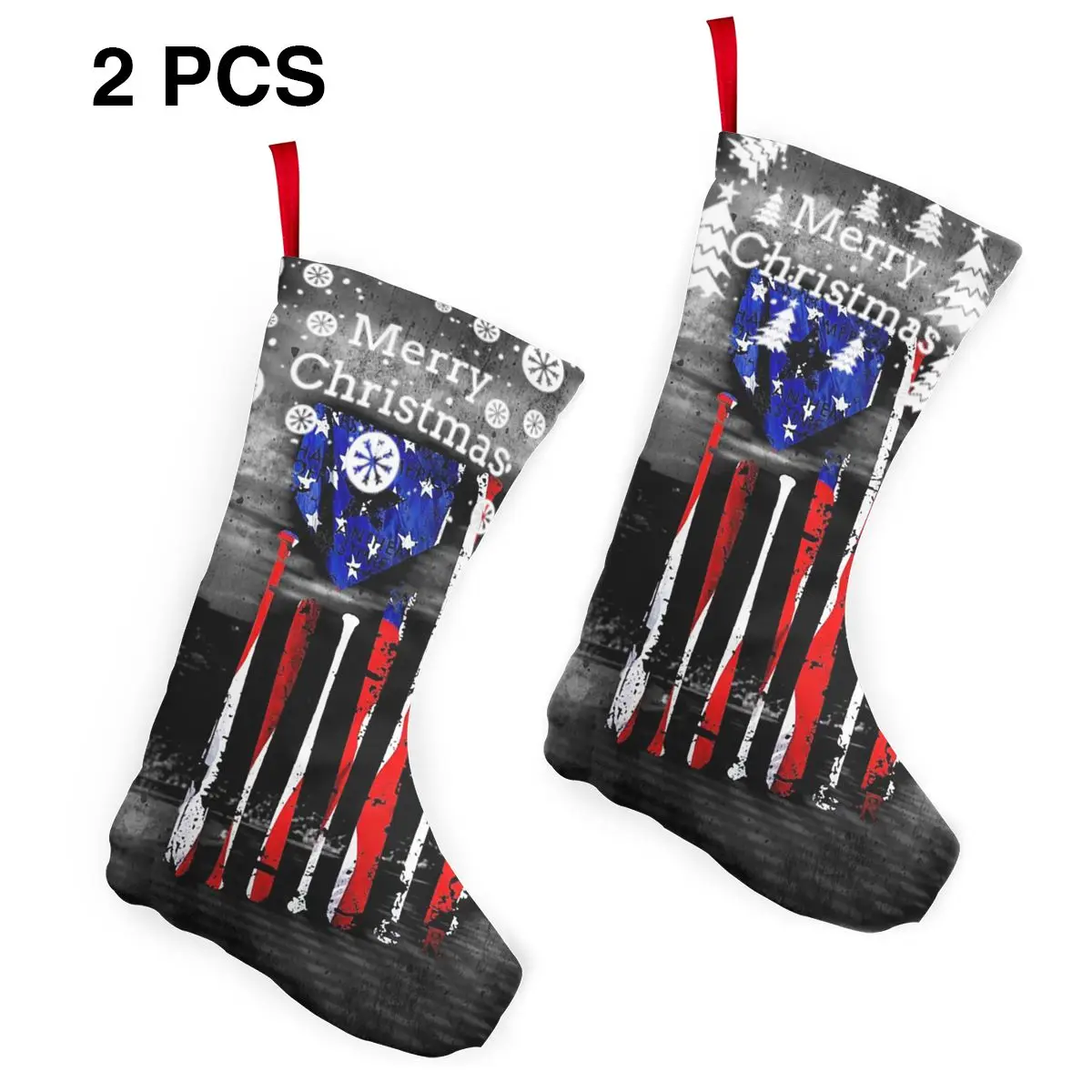 

Route Baseball Bat American Flag Personalized Christmas Stockings Home Decorations Gifts for Family