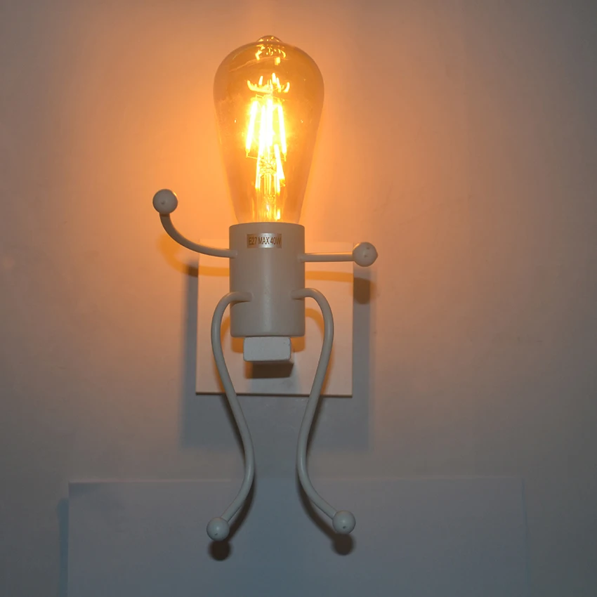 

Industrial Metal Hardware Wall Light Lamp Sconces, Single Head / Double Heads, E27, for Cafe Shop, Bar, Black, White, Painted