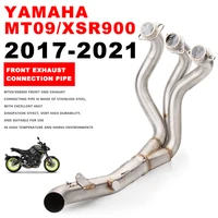 motorcycle exhaust pipe motos escape modified mt09 middle connector stainless steel front link pipe for yamaha mt09 2017 slip on