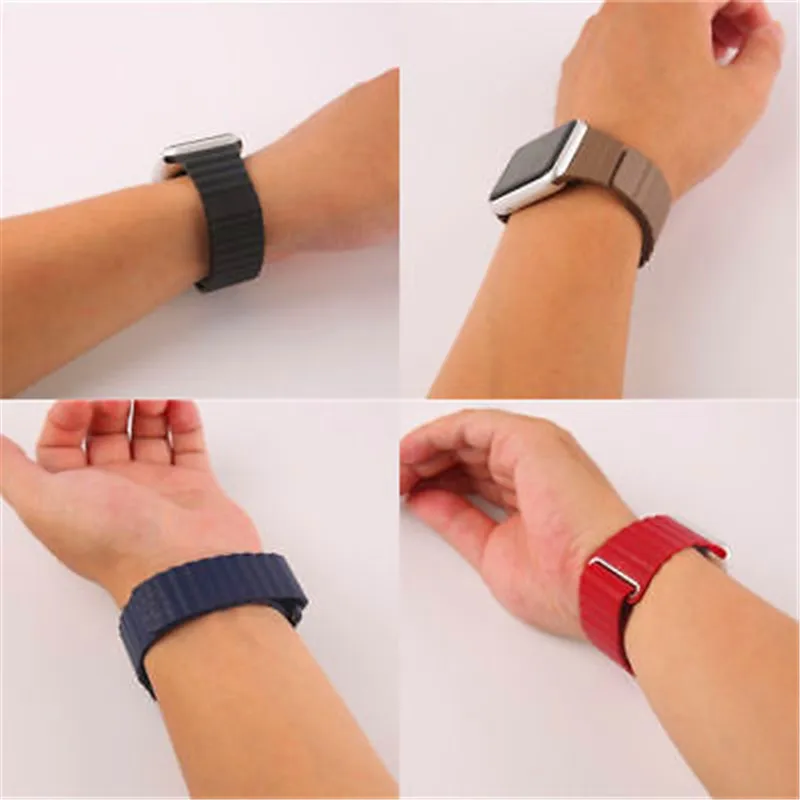 Ремешок из натуральной кожи с магнитной петлей для apple watch band 38/42 мм и для apple watch 4 44/40 мм браслет для iwatch series 3 2 1