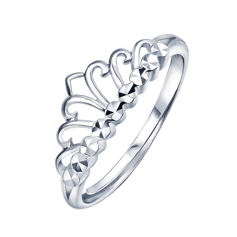 Кольцо Glitzy Platinum PT950 женское Ювелирное Украшение с вырезами в виде короны и