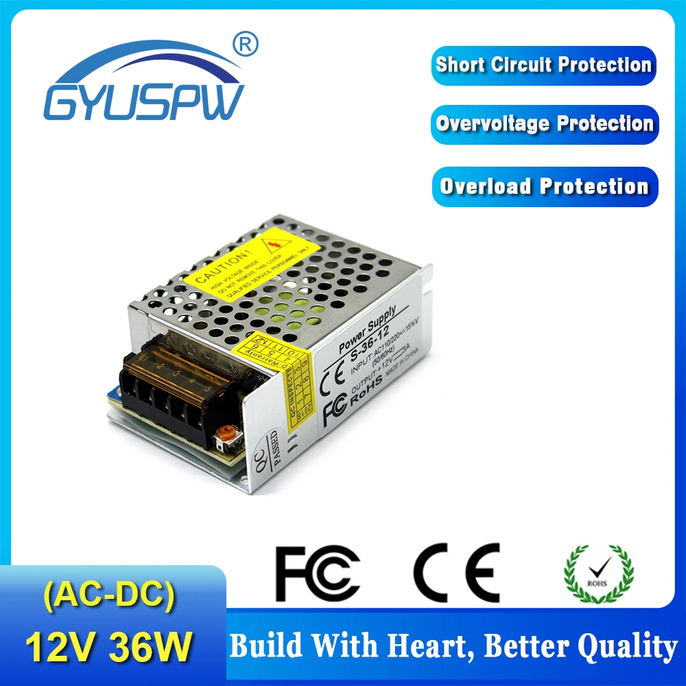 Импульсный источник питания DC12V 3A 36 Вт трансформатор освещения 220 в 12 В Источник