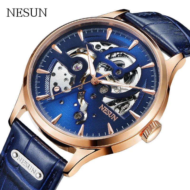 Часы наручные NESUN Мужские механические водонепроницаемые с автоподзаводом из