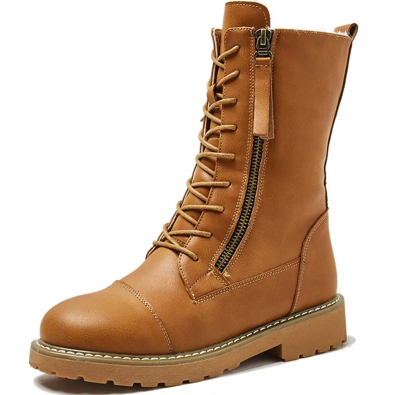 Зимние женские ботинки из RASMEUP кожи коллекция 2019 года стильные модные теплые