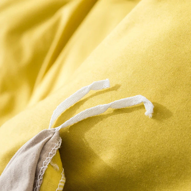 

Solid Color Bedding Sets Cotton Twin Full Queen Double Duvet Cover Sets Luxury Fashion Flat Sheet Pillow Cases Yellow Bedclothes