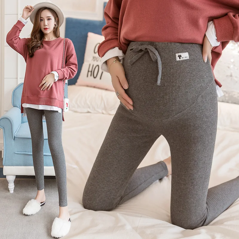 

2021 Maternity Pants Soft Slim Adjustable Waist Pregnant Women Leggings Pregnancy Clothes Pants Ropa Mujer Embarazada Premama