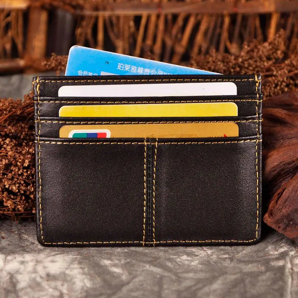 Модный мужской деловой чехол унисекс из натуральной кожи с держателем для