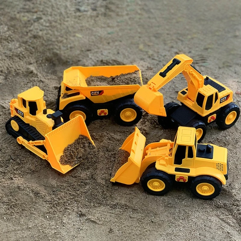 

Kids Excavator Dump Truck Toy Mini Inertial Construction Vehicle Movable Joints Bulldozer Digger Model for Children
