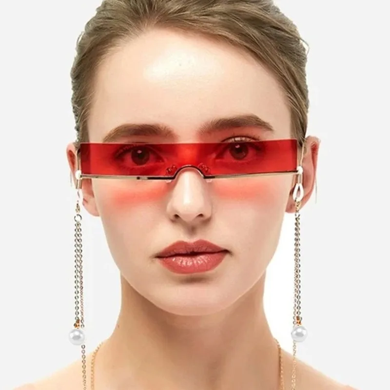 

DYTYMJ New Rimless Sunglasses Women 2022 Metal Small Square Sunglasses Men Ocean Lens Sun Glasses Women Gafas De Sol Mujer