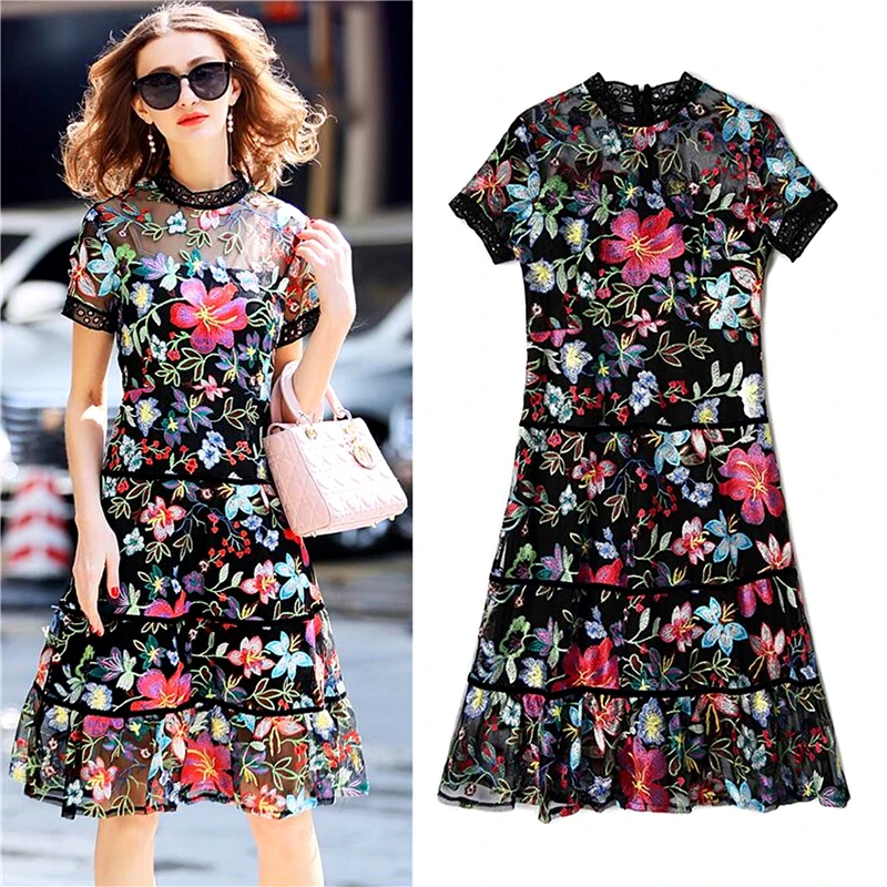 Роскошная вышивка Vestido/Новое поступление: новое летнее платье для женщин с