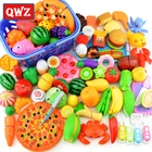 QWZ новые детские Кухонные Игрушки для ролевых игр резка фруктов овощей еды миниатюрная игра для дома обучающая игрушка подарок для девочки детей