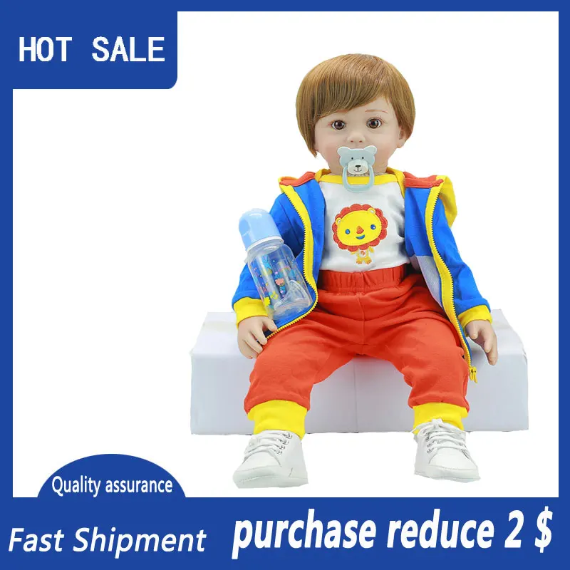 58 см силиконовая кукла реборн детская игрушка 23 &quot Реалистичная виниловая для