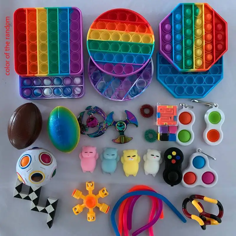 

Fidget Sensory Toy Set Stress Relief Toys Autism Anxiety Relief Stress Bubble Fidget Sensory Toy For Kids Adults